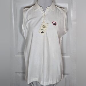 Izod Club White Sleeveless Polo Shirt Women's XL Antelope Valley CC